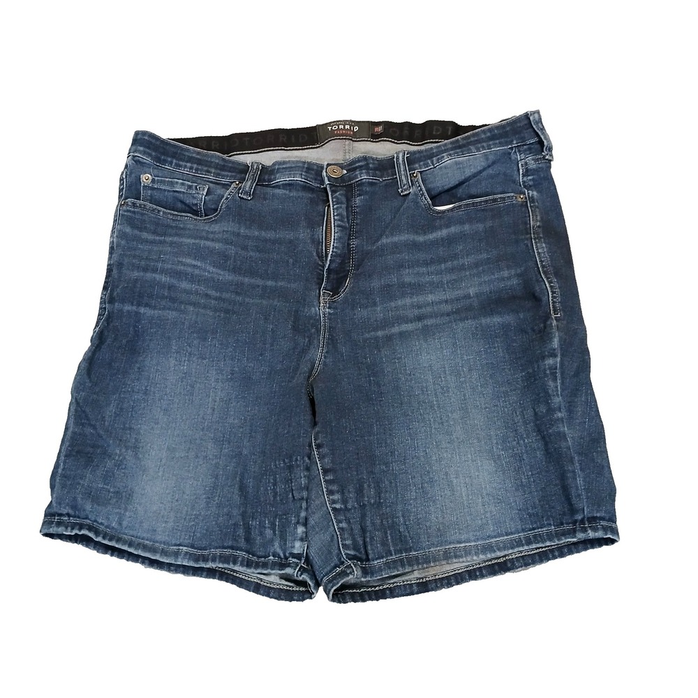 Torrid Premium Womens Shorts Bermuda Blue Medium Wash Denim‎ Size 20